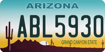 AZ license plate ABL5930