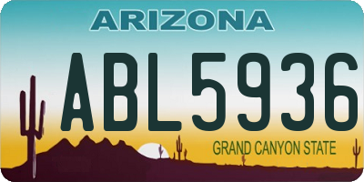 AZ license plate ABL5936