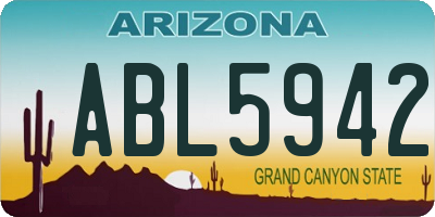 AZ license plate ABL5942