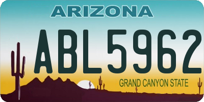 AZ license plate ABL5962