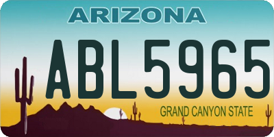 AZ license plate ABL5965