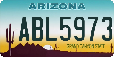 AZ license plate ABL5973