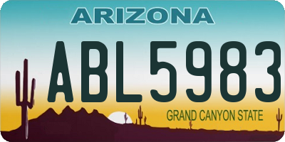 AZ license plate ABL5983