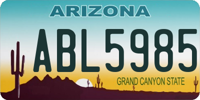 AZ license plate ABL5985