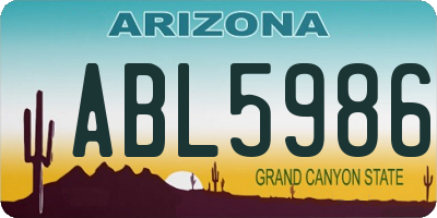AZ license plate ABL5986