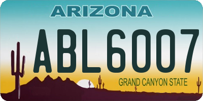 AZ license plate ABL6007