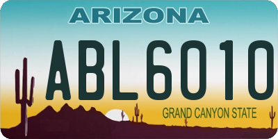 AZ license plate ABL6010