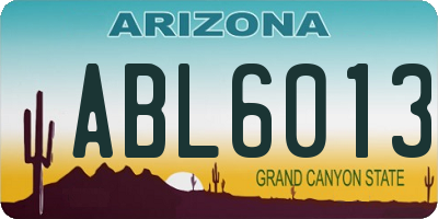 AZ license plate ABL6013