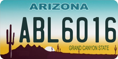 AZ license plate ABL6016
