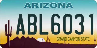 AZ license plate ABL6031