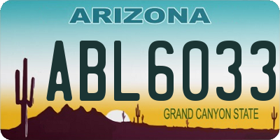 AZ license plate ABL6033