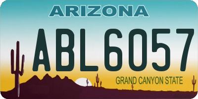 AZ license plate ABL6057
