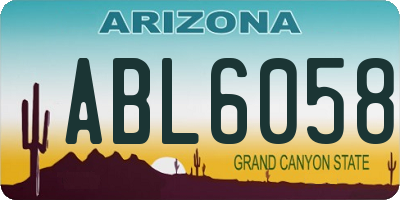 AZ license plate ABL6058