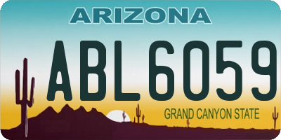 AZ license plate ABL6059