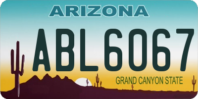 AZ license plate ABL6067