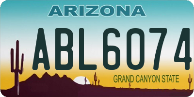 AZ license plate ABL6074