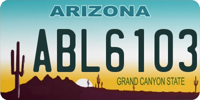 AZ license plate ABL6103