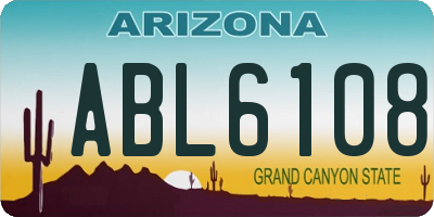 AZ license plate ABL6108