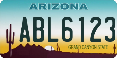 AZ license plate ABL6123