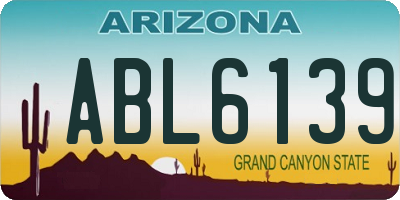 AZ license plate ABL6139