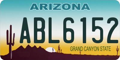 AZ license plate ABL6152