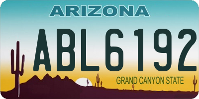 AZ license plate ABL6192