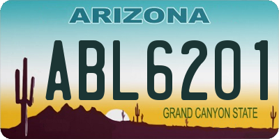 AZ license plate ABL6201