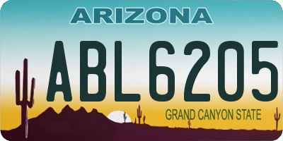 AZ license plate ABL6205