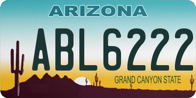 AZ license plate ABL6222