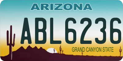 AZ license plate ABL6236