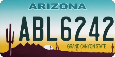AZ license plate ABL6242