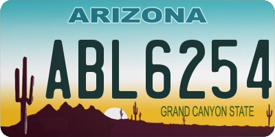 AZ license plate ABL6254