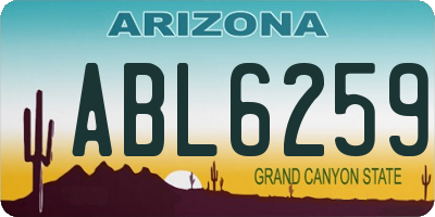 AZ license plate ABL6259