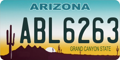 AZ license plate ABL6263