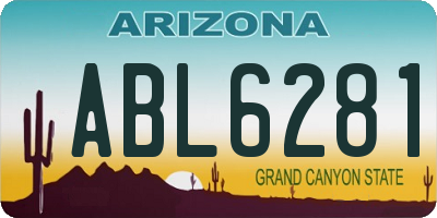 AZ license plate ABL6281