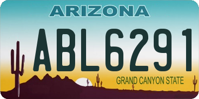 AZ license plate ABL6291