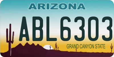 AZ license plate ABL6303