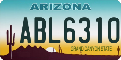 AZ license plate ABL6310