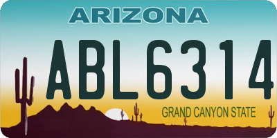 AZ license plate ABL6314