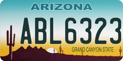 AZ license plate ABL6323