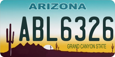 AZ license plate ABL6326