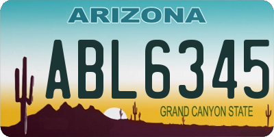 AZ license plate ABL6345