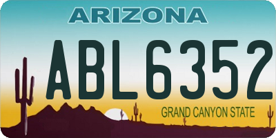 AZ license plate ABL6352