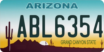 AZ license plate ABL6354