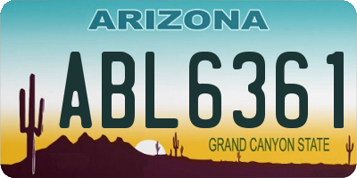 AZ license plate ABL6361