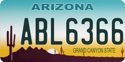 AZ license plate ABL6366