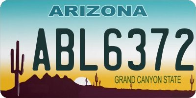 AZ license plate ABL6372