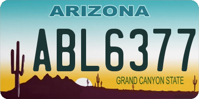 AZ license plate ABL6377