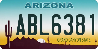AZ license plate ABL6381