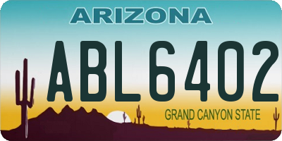 AZ license plate ABL6402